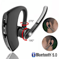 Miniatyrbild 3 av 5: V8 Business Bluetooth 5.0 Headset Trådlöst Hörlurar Stereo Enkel Hörsnäcka Brusreducering Hörlurar Med Mikrofon För iPhone Samsung Huawei