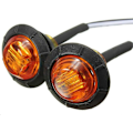 Miniatyrbilde 3 av 5: 3/4 Tommers Rund Gul LED Front Bakside Markeringslys, Vanntett Markeringslys, 12-24V for Bil Lastebil (10 stk)