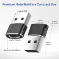 Miniatyrbillede 4 af 5: Elebase USB til USB C-adapter til iPhone 17 4-pak, USB-C hun til A han bilopladeradapter, Type C-konverter Apple 16 Pro Max 15 14 Plus, iWatch Watch 1