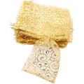 Miniatyrbillede 1 af 5: Bryllupsgaver Små Gaveposer, 100 stk. 10 cm x 12 cm Guld Organza Poser til Festgaver Små Virksomheder Slikposer Netpose