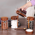 Miniatyrbilde 5 av 5: 4 Beholdere Glass Tebeholder Sett for Te- og Kaffeoppbevaring