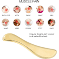 Pikkukuva 3 / 5: Guasha-työkalu messinkiä, kaavintalauta, hierontalaite, Fascia-hieronta, lihaskivun lievitys, Gua Sha -työkalu