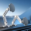 Pikkukuva 1 / 5: Mobiilipuhelimen pidike auton magneetti, autopidike, valmistettu alumiiniseoksesta, 360 astetta kääntyvä, Tesla Model 3/Y, (1 pakkaus - hopea)
