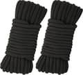 Mjukt bomullsrep 8MM tjockt svart bomullsrep 2-pack 33 fot/10M bomullssnöre för
