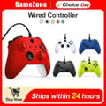 Miniatyrbillede 2 af 5: (Blå) Kablet Controller til Xbox One Microsoft Xbox Series X S Joystick Gamepad Spillekonsol Joypad PC Håndtag Grip Dobbelt Vibration