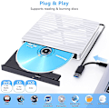 Miniatyrbillede 3 af 4: Ekstern Cd Dvd-afspiller, Ekstern Cd-brænder Med Usb3.0 Type-c, Bærbar Slank Ekstern Cd/vcd/-rw/rom-afspiller Til Bærbar Computer