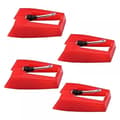 4-pak Ruby pladespillernål, pladespiller stylus erstatning, grammofon vinyl pladespiller stylus
