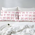 Miniatyrbillede 4 af 5: Pigebue Vandfarve Pink Bue Prinsesse Stil Blødt Mikrofiber Sengelinned Sæt til Soveværelsesindretning TWIN Størrelse