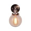 Antik industriell vägglampa Globe Vägglampa roséguld
