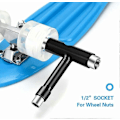 Miniatyrbillede 4 af 5: Multifunktionelt T-formet skateboardværktøj, bærbart skateboard T-værktøj alt-i-et skateboardværktøj skatenøgle til longboardreparation og -vedligeholdelse
