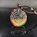 Pikkukuva 1 / 2: Orgonite-riipus Sri Yantra -kaulakoru Pyhä geometria Chakra-energiakaulakoru