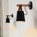 Miniatyrbillede 2 af 5: Moderne Nordisk Design Træ LED Væglampe til Soveværelse Stue E27