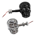 Miniatyrbild 5 av 5: (Silver) Universella Dödskalle LED Blinkers Indikatorlampor Används för Motorcykel S2024123010918