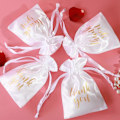 Miniatyrbilde 2 av 5: Sett med 50 Takke Satin Gaveposer, 10x15 cm, Elegant for Bryllup