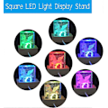 Miniatyrbild 3 av 5: 2 Stycken LED-ljusdisplaybas, 7-färgad fyrkantig träbelyst basstativ för laserglasresin-konst