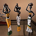 Miniatyrbild 5 av 5: Set med 3 afrikanska skulpturer med tejp, kvinnofigurin staty heminredning prydnader heminredning prydnader fr s