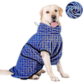 Miniatyrbillede 1 af 2: Vaskbar Mikrofiber Hundebadekåbe Hurtigtørrende Pyjamas Absorberende Håndklæde Kæledyrsfrakke (S, Blå)