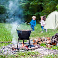 Miniatyrbillede 3 af 5: Bålplads Tripod, Foldbar Camping Tripod Grill Åben Ild Madlavningsstativ, Kraftigt Tripod Stativ, Bålplads Madlavning