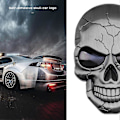 Miniatyrbillede 4 af 4: (4 stykker i børstet bronze version) Bilmærkat 3D Metal Decal Skull Punisher Planlagt Dekoration Logo Skull Emblem Badge Decal