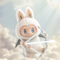 Pikkukuva 2 / 3: The Monsters Angel In Clouds Labubu Vinyyli Pehmolelu Valkoinen Nukkekoriste Avaimenperä