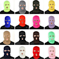 Miniatyrbillede 2 af 5: (Lyseblå) Vinter Unisex Strikket Hue Tre Huller Ensfarvet Hel Ansigt Balaclava Dome Strikket Ansigtsdækning Hue til Udendørs Cykling Sky Blue