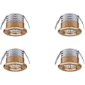 Miniatyrbilde 1 av 3: Sett med 4 mini innfelte LED-spotlights, 3 W, varmhvit gull