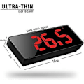 Miniatyrbild 2 av 5: Digital väckarklocka batteridriven, LED reseväckarklockor bredvid nätdriven icke-tickande med temperatur datum tid justerbar ljusstyrka för Ki