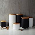 Miniatyrbild 3 av 5: 1 Burk Matförvaringsburk med Modern Design Lufttät Försegling Bambulock för Löst Te Kaffe Kryddor Nötter Snacks Förvaring 1000ml