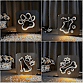 Miniatyrbillede 3 af 3: Træ natlampe til et barn - ulvepote mønster 2