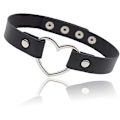 Miniatyrbilde 1 av 5: Justerbar Lær Myk Punk PU Goth Choker Halskjede Dame Kragekjede
