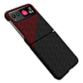 Miniatyrbilde 1 av 2: (Svart+Rød) For Motorola Razr 40 5G Karbonfibertekstur Hard PC Telefondeksel Fallsikkert Telefonetui Svart+Rød