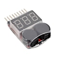 Miniatyrbilde 2 av 5: 1S-8S Batteritester, RC Batterialarm Summer Lipo Sjekker med LED for Lipo, Li-ION, Li-Fe Batteri Fonepro