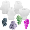 Miniatyrbillede 1 af 5: Silikone Lysform 4 stk. Engel Lysforme 3D Engel DIY Epoxy Resin Forme Chokolade Silikone Fondant Form Engelformet Silikoneform Håndlavet Lys