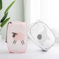 Miniatyrbilde 5 av 5: Rosa sammenleggbar kurv med håndtak, oppbevaringskurv for skitne klær, vaskekurv, vaskekurv i netting, bærbar, kan brukes til klær, leker