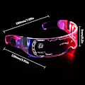 Pikkukuva 4 / 5: (Punainen valo) LED-valolla varustetut 7 värin kirkkaat linssit visiirilasit suojalasit Cyberpunk Rave Party Red light
