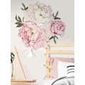 Miniatyrbillede 5 af 5: PÆON vægstickers (54x53 cm) I selvklæbende vægsticker pink hvide blomster romantiske planter blade I Indretning til stue soveværelse køkken entre
