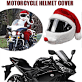 Miniatyrbild 5 av 5: Gnrique Plyschig Motorcykelhjälmöverdrag för Jul, Motorcykelhjälmskydd Tomte Motorcykelhjälmsöverdrag Fleece Juldekoration
