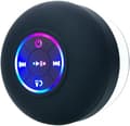 (Sort) Ny bærbar vandtæt Bluetooth bruserhøjttaler med sugekop og LED-lys 3D