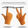 Miniatyrbilde 2 av 5: 1 Par Full Finger Touch Screen Strikkede Hansker for Løping Fortykket Varm Ensfarget