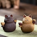 Miniatyrbillede 2 af 2: Håndlavet Lilla Ler Te Kæledyr til Kung Fu Te Bakke Dekorationstilbehør