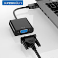 Miniatyrbild 4 av 5: HDMI till VGA Adapter, HDMI till VGA Adapter Konverterare Guldpläterad Full HD 1080P Extern Videokort Multi-Monitor Adapter, Stationär Dator, Monitor, Pro