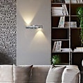 Miniatyrbillede 4 af 5: Sølv-Varm Hvid Indendørs Væglampe 2 LED 6W Moderne Op Ned 360 Graders Drejelig Aluminium Vægbelysning Justerbart Lys til Soveværelse Stue Kontor