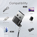 Miniatyrbilde 3 av 5: USB C til USB Adapter, USB Hann til USB C Hunn, Svart [2-Pakning], Bærbar USB C Støtter Hurtiglading og Dataoverføring