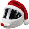 Miniatyrbild 1 av 5: Gnrique Plyschig Motorcykelhjälmöverdrag för Jul, Motorcykelhjälmskydd Tomte Motorcykelhjälmsöverdrag Fleece Juldekoration
