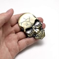 Miniatyrbillede 3 af 4: (4 stykker i børstet bronze version) Bilmærkat 3D Metal Decal Skull Punisher Planlagt Dekoration Logo Skull Emblem Badge Decal