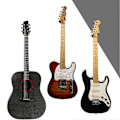 Miniatyrbild 4 av 4: Gitarrhängare och Gitarrväggfäste Hållare för Akustiska och Elektriska Gitarrer Svart Valnöt