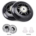 Miniatyrbillede 2 af 5: 4 Pak Inline Skate Hjul Indendørs/Udendørs Udskiftningshjul med Lejer 70mm, Sort