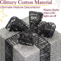 Miniatyrbild 3 av 5: Set med 3 glittrande bomull Light Up Julpaket Silver