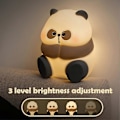 Miniatyrbilde 4 av 5: Panda Nattlampe, Kawaii Squishy Dyre Nattlampe, LED Silikon Nattlys Berøringskontroll Sovelampe for Barneromsdekorasjon