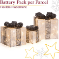 Miniatyrbild 4 av 5: Set med 3 glittrande bomull Light Up Julpaket Silver